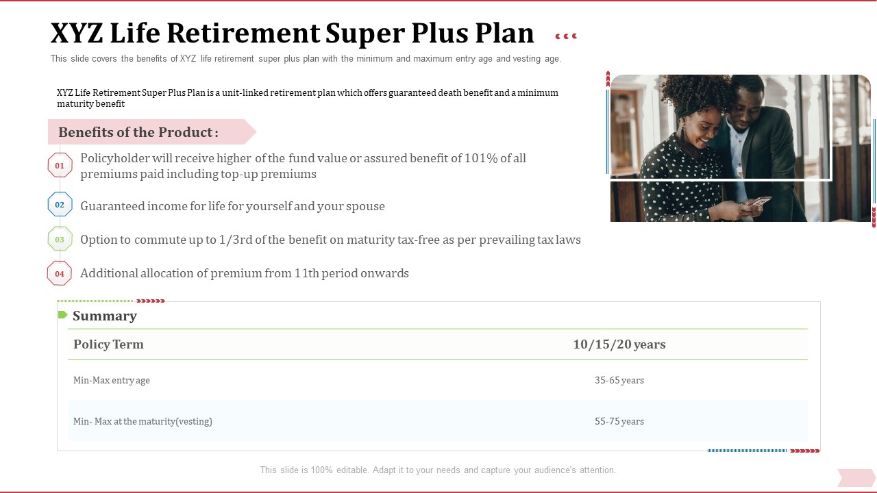 Key Factor In Retirement Planning XYZ Life Retirement Super Plus Plan Introduction PDF