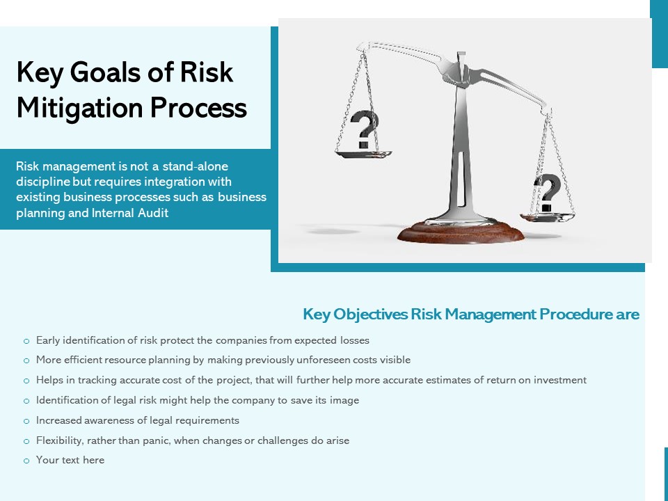 Key Goals Of Risk Mitigation Process Ppt PowerPoint Presentation Icon Slides PDF