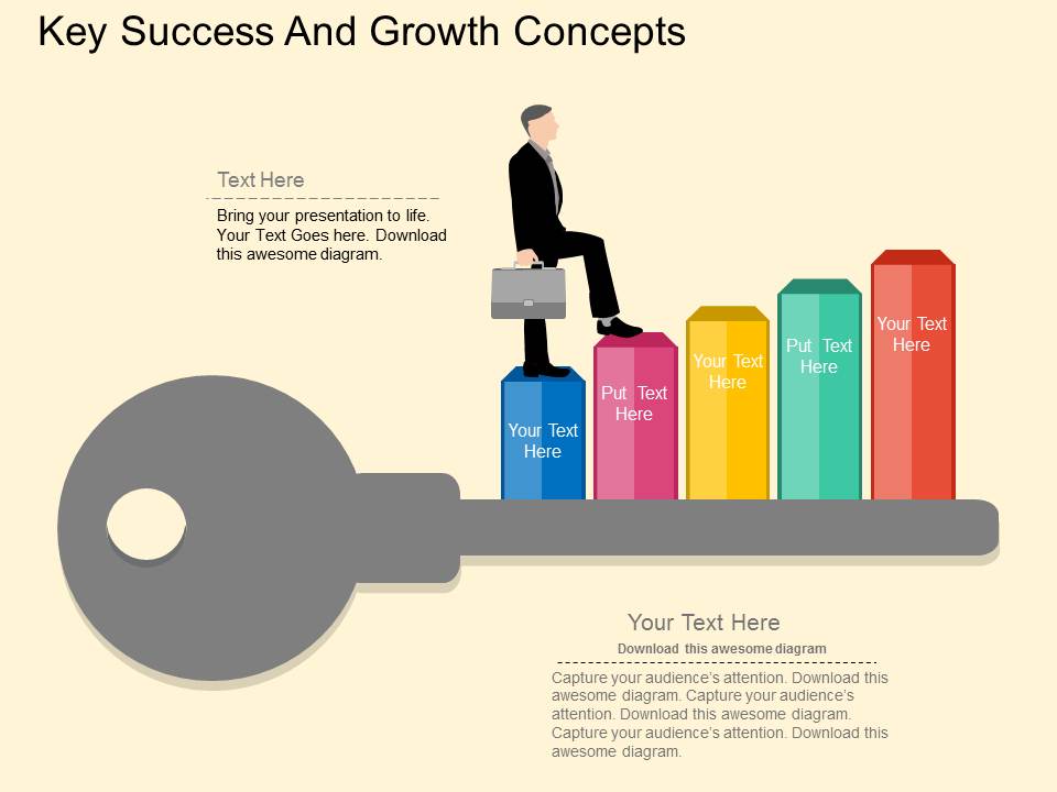 Key Of Success And Growth Concepts Powerpoint Template