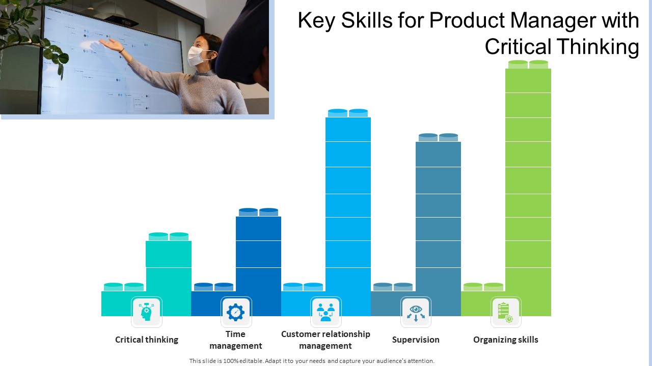 Key Skills For Product Manager With Critical Thinking Ppt PowerPoint Presentation Model Master Slide PDF