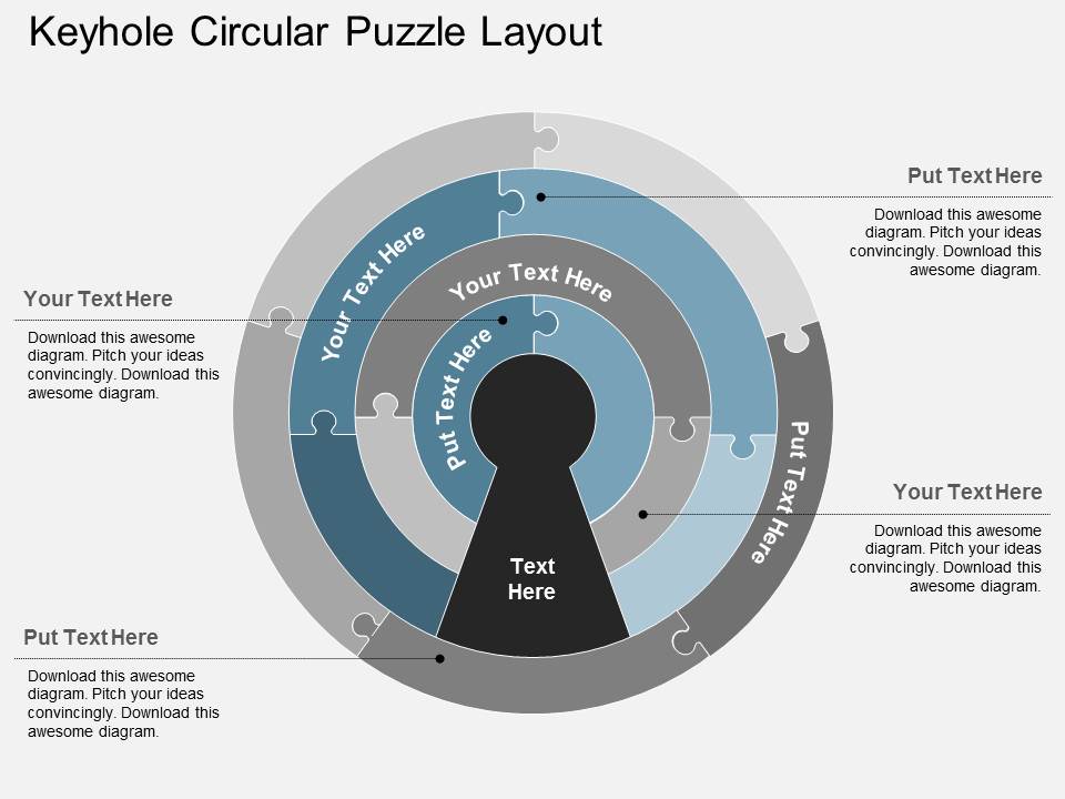 Keyhole Circular Puzzle Layout Powerpoint Templates