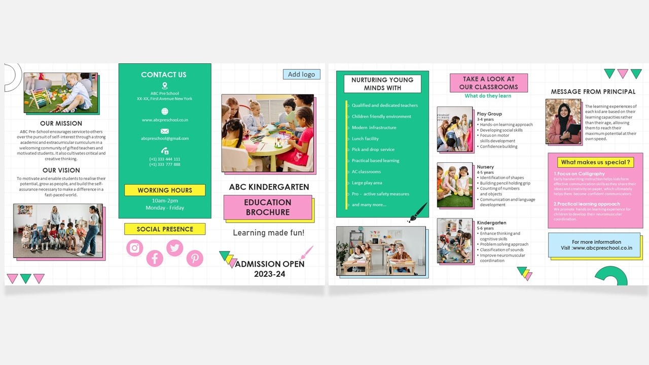 Kindergarten Education Brochure Trifold