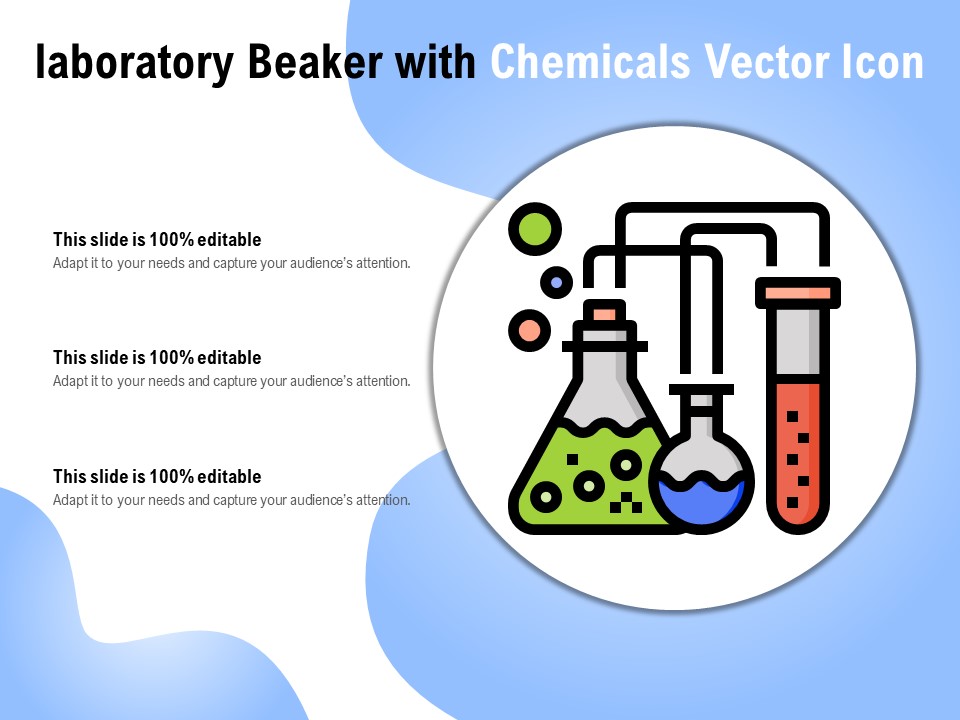 Laboratory Beaker With Chemicals Vector Icon Ppt PowerPoint Presentation Summary Themes PDF