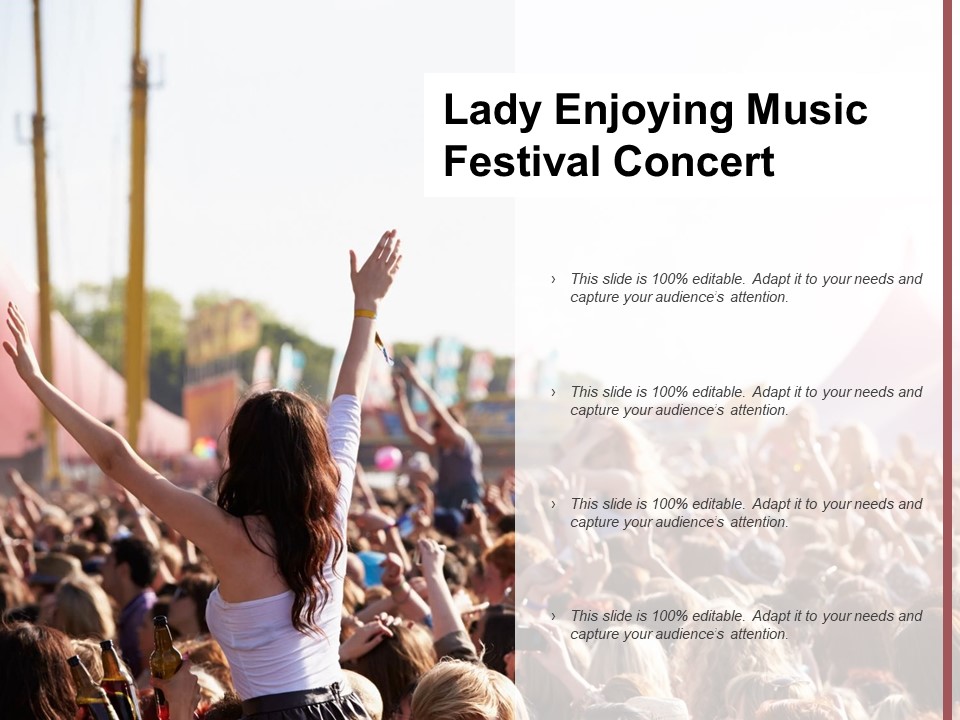 Lady Enjoying Music Festival Concert Ppt Powerpoint Presentation Portfolio Summary