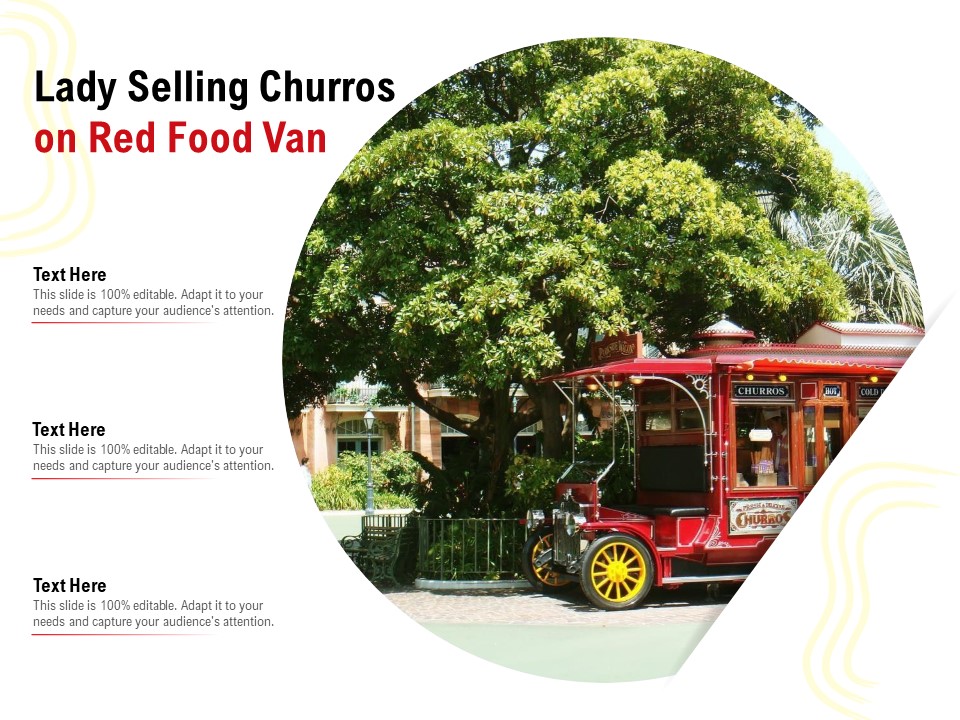 Lady Selling Churros On Red Food Van Ppt PowerPoint Presentation Gallery Diagrams