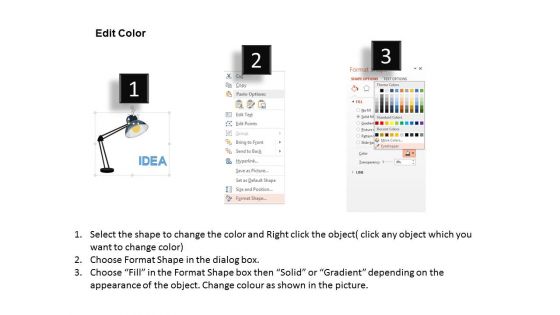 Lamp With Idea Word For Management Studies Powerpoint Template