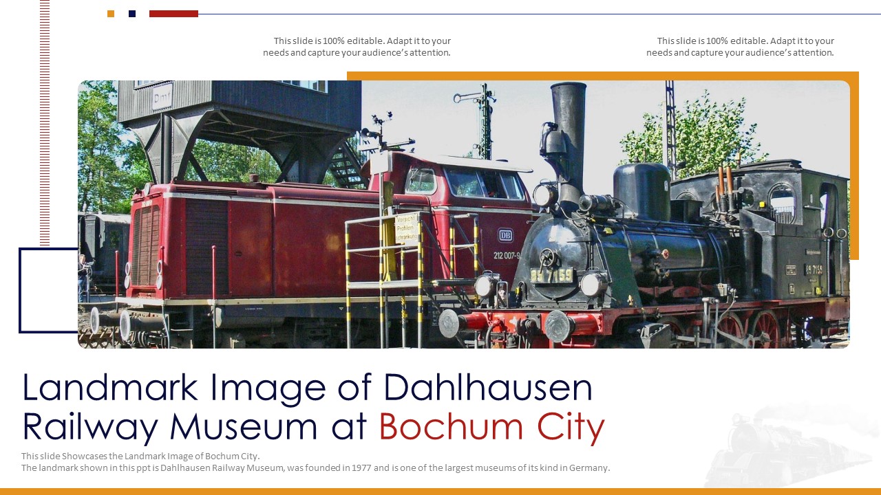 Landmark Image Of Dahlhausen Railway Museum At Bochum City PowerPoint Presentation PPT Template PDF