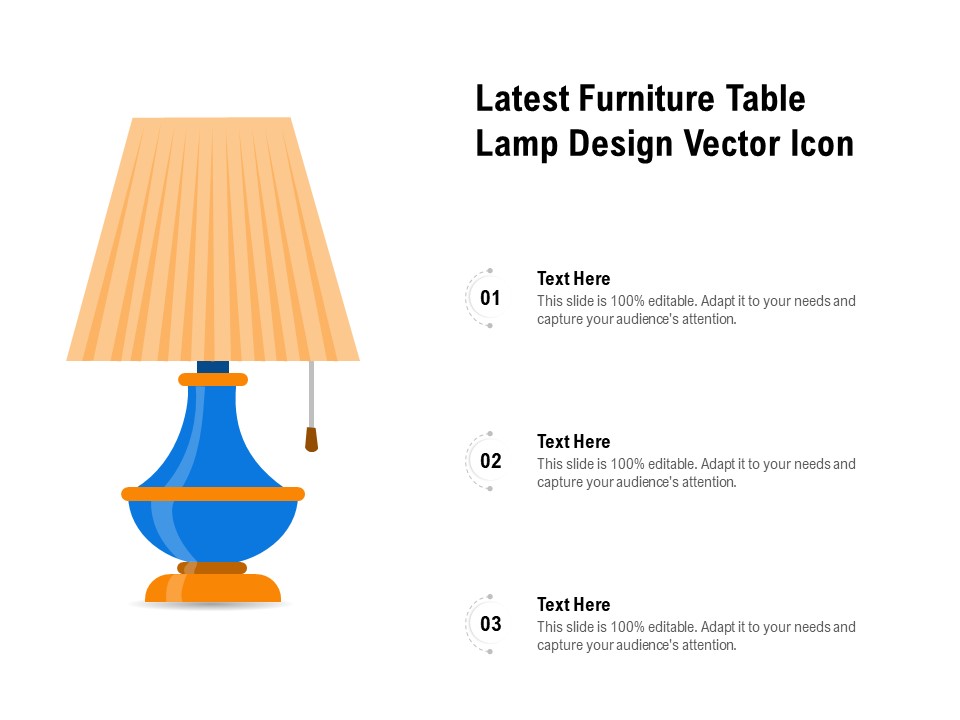 Latest Furniture Table Lamp Design Vector Icon Ppt PowerPoint Presentation File Icon PDF