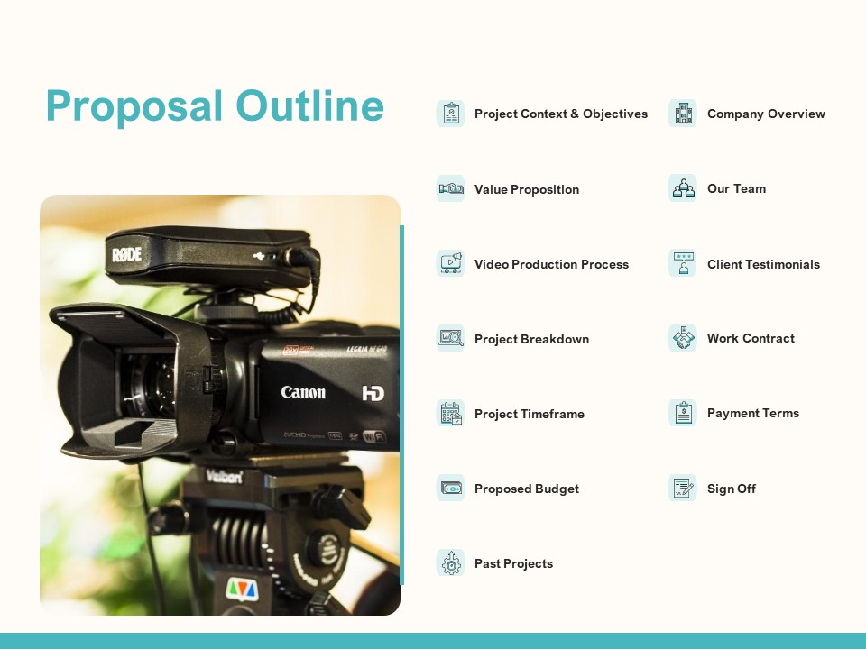 Launching Video Marketing Campaign Proposal Outline Ppt Icon Rules PDF