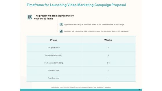 Launching Video Marketing Campaign Proposal Ppt PowerPoint Presentation Complete Deck With Slides