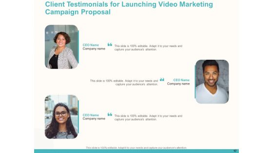 Launching Video Marketing Campaign Proposal Ppt PowerPoint Presentation Complete Deck With Slides