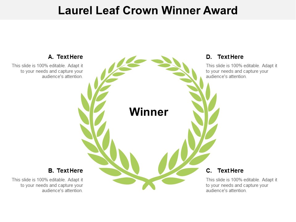 Laurel Leaf Crown Winner Award Ppt PowerPoint Presentation Model Slides