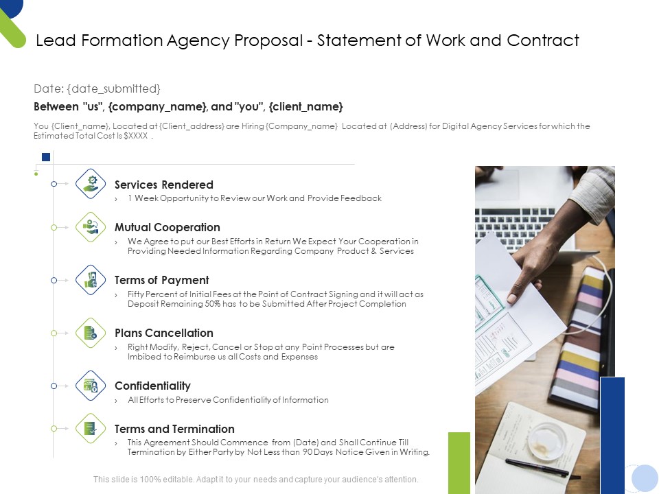 Lead Formation Agency Proposal Statement Of Work And Contract Ppt Layouts Slides PDF