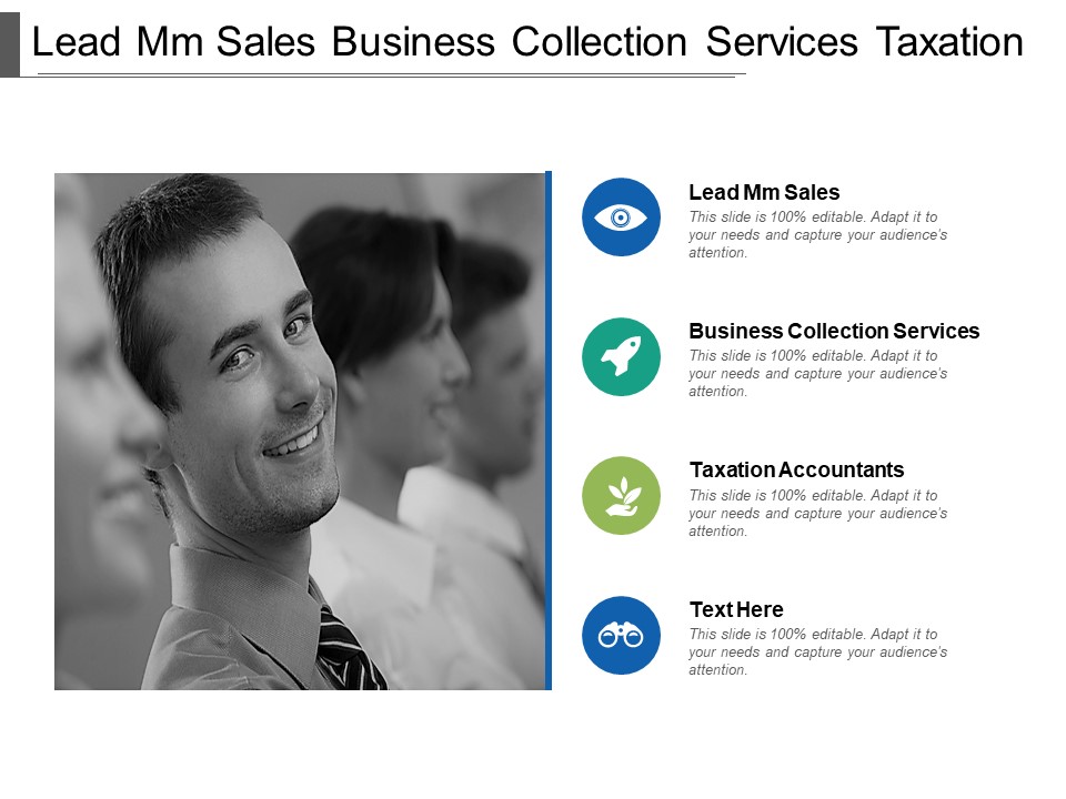 Lead Mm Sales Business Collection Services Taxation Accountants Ppt PowerPoint Presentation Show Grid