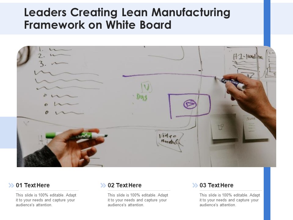 Leaders Creating Lean Manufacturing Framework On White Board Ppt PowerPoint Presentation Outline Layout PDF