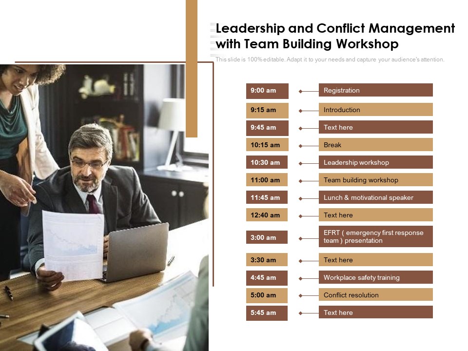 Leadership And Conflict Management With Team Building Workshop Ppt PowerPoint Presentation File Objects PDF