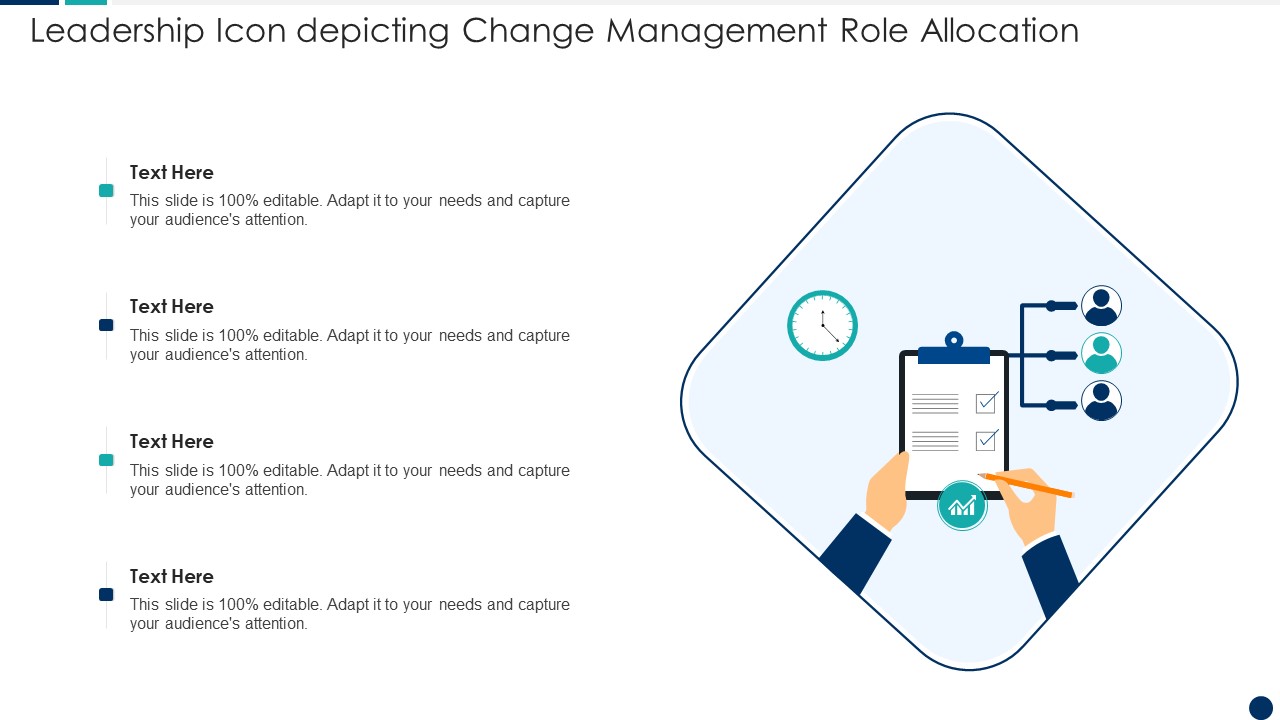 Leadership Icon Depicting Change Management Role Allocation Formats PDF