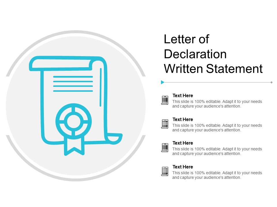 Letter Of Declaration Written Statement Ppt PowerPoint Presentation Outline Example Introduction