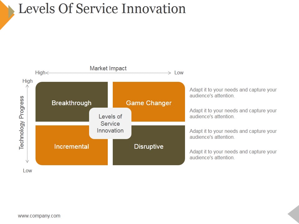 Levels Of Service Innovation Ppt PowerPoint Presentationmodel Brochure