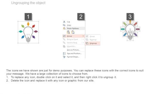 Light Bulb With Seven Ideas Tags Powerpoint Slides