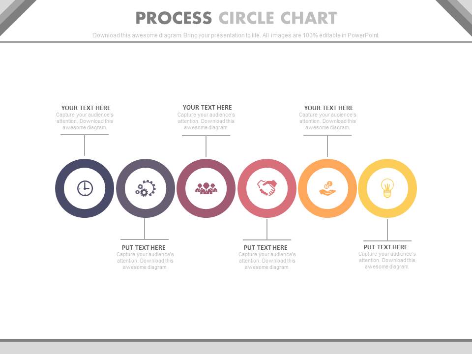 Linear Circle Chart For Market Research Management Powerpoint Template