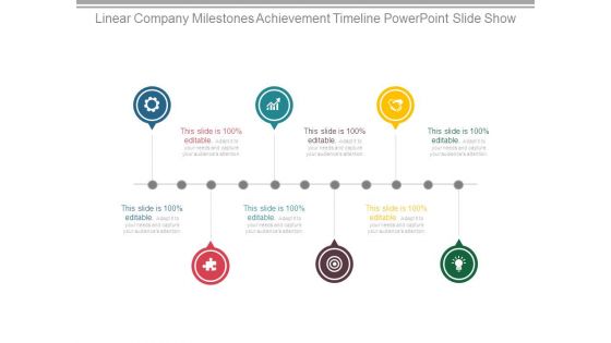 Linear Company Milestones Achievement Timeline Powerpoint Slide Show