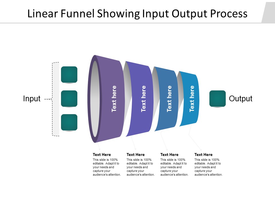 Linear Funnel Showing Input Output Process Ppt PowerPoint Presentation Pictures Structure PDF