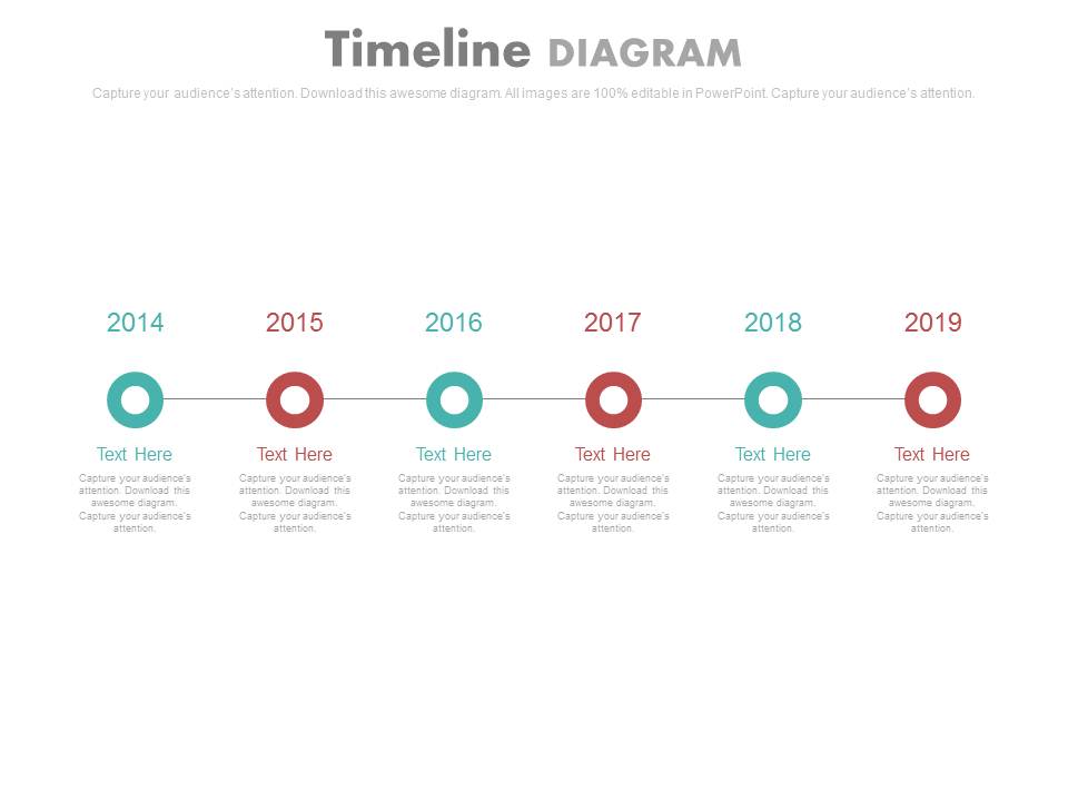 Linear Timeline With Years For Business Agenda Powerpoint Slides