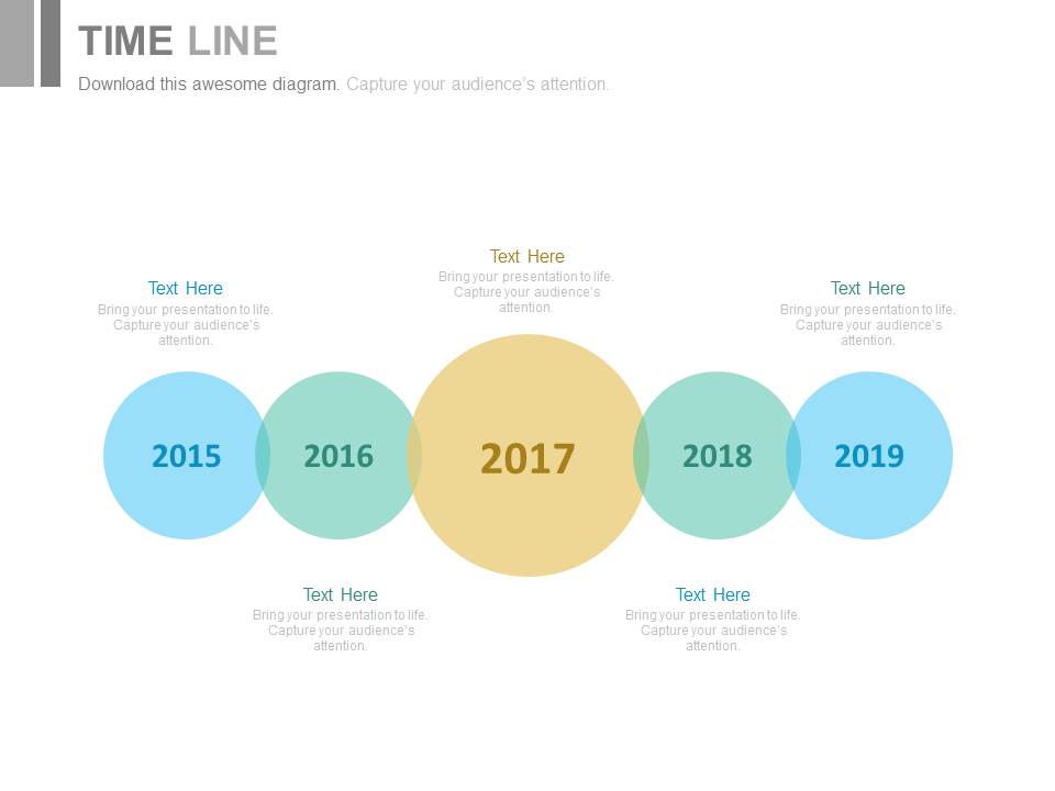 Linear Timeline With Years For Business Powerpoint Slides