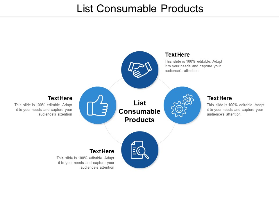 List Consumable Products Ppt PowerPoint Presentation Slides Outline Cpb