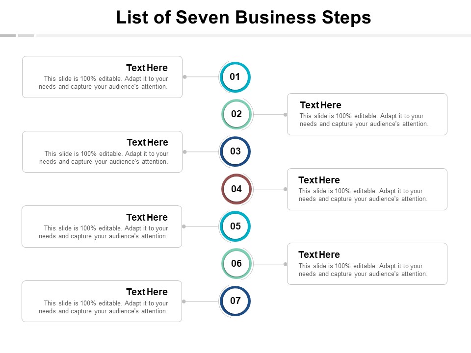 List Of Seven Business Steps Ppt PowerPoint Presentation Background Image