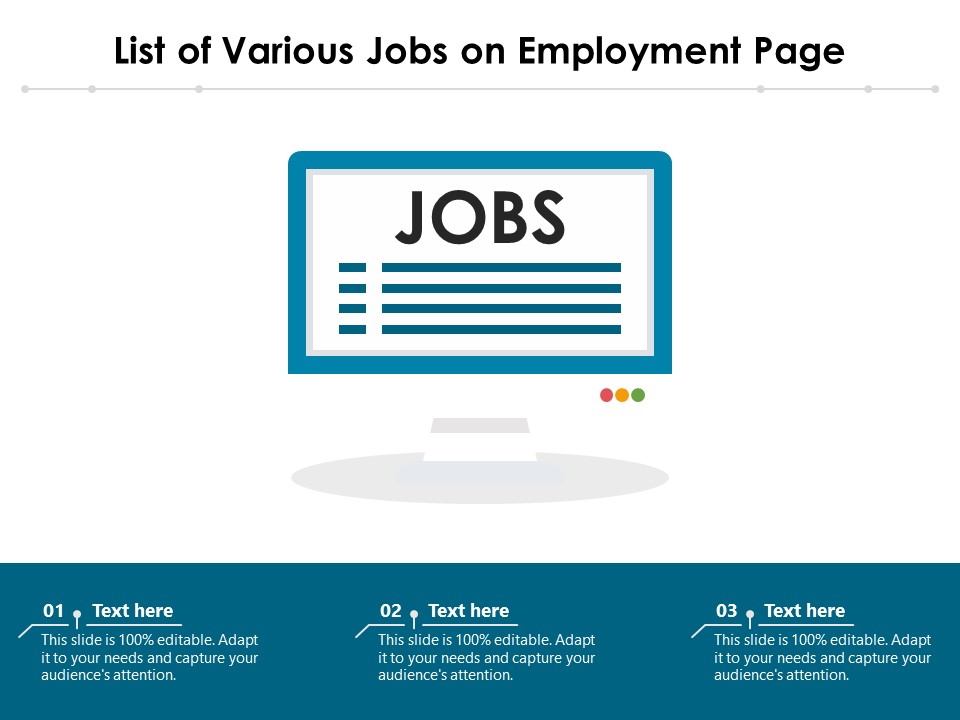 List Of Various Jobs On Employment Page Ppt PowerPoint Presentation Inspiration Grid PDF