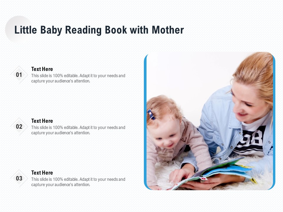 Little Baby Reading Book With Mother Ppt PowerPoint Presentation File Background PDF