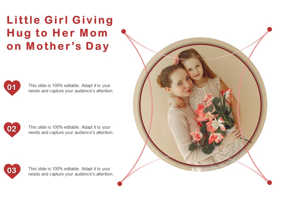 Little Girl Giving Hug To Her Mom On Mothers Day Ppt PowerPoint Presentation Gallery Pictures PDF
