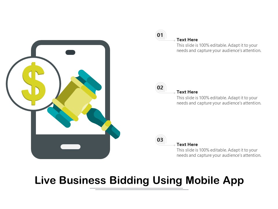 Live Business Bidding Using Mobile App Ppt PowerPoint Presentation Styles Information PDF
