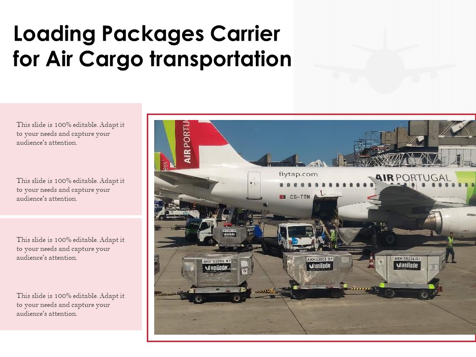 Loading Packages Carrier For Air Cargo Transportation Ppt PowerPoint Presentation File Icon PDF