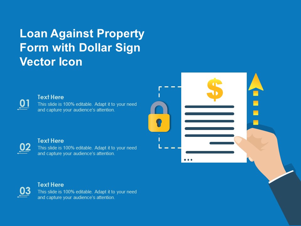 Loan Against Property Form With Dollar Sign Vector Icon Ppt PowerPoint Presentation File Layouts PDF