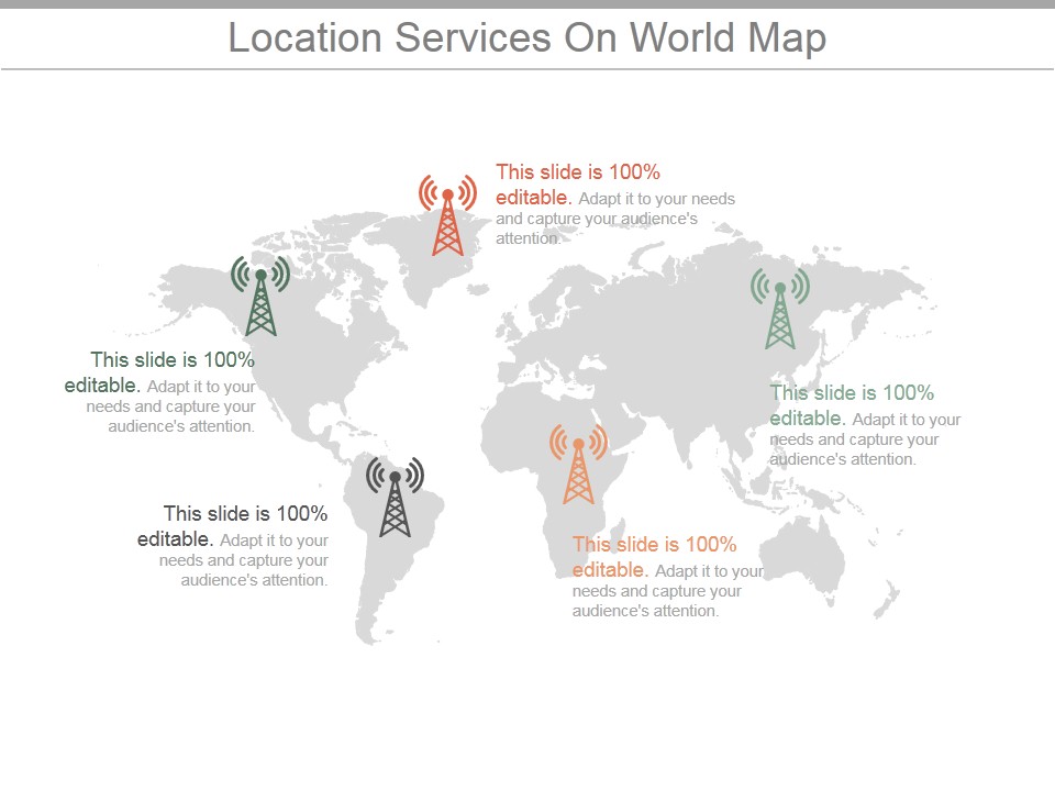 Location Services On World Map Ppt PowerPoint Presentation Templates