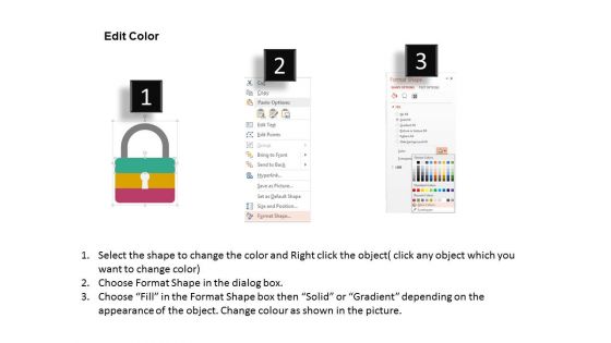 Lock With Three Key Steps Powerpoint Templates