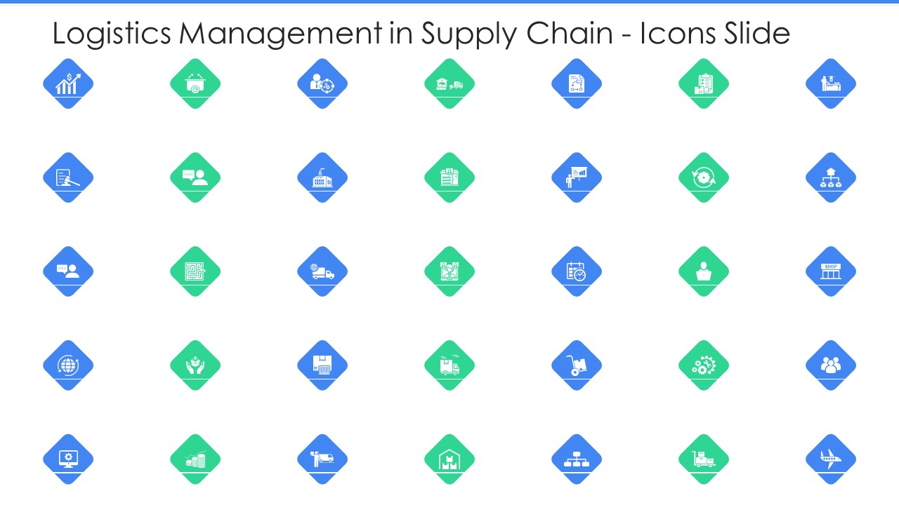 Logistics Management In Supply Chain Icons Slide Ppt Icon Ideas PDF