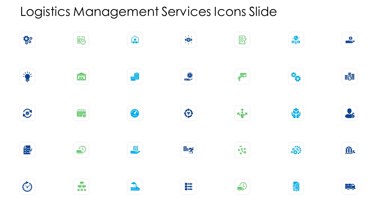 Logistics Management Services Icons Slide Guidelines PDF