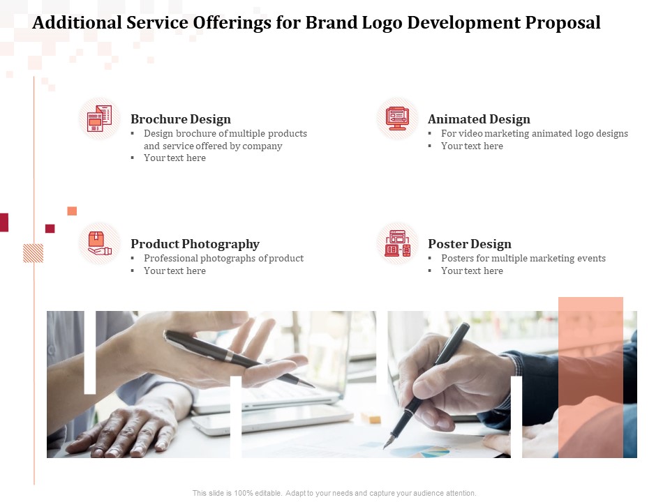 Logo Design Additional Service Offerings For Brand Logo Development Proposal Topics PDF