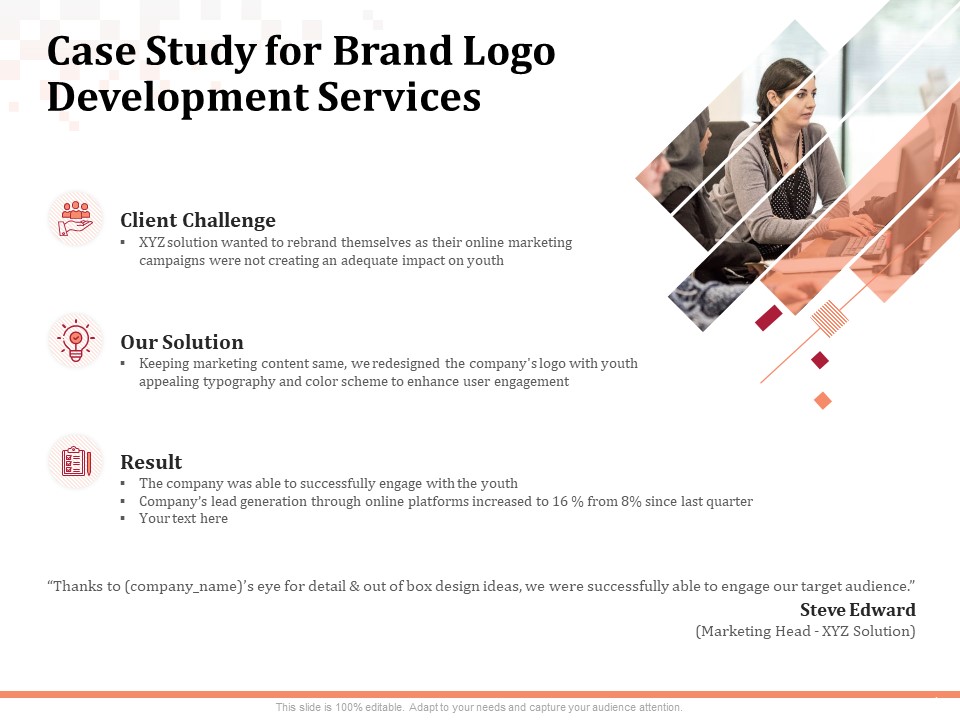 Logo Design Case Study For Brand Logo Development Services Ppt Gallery Examples PDF