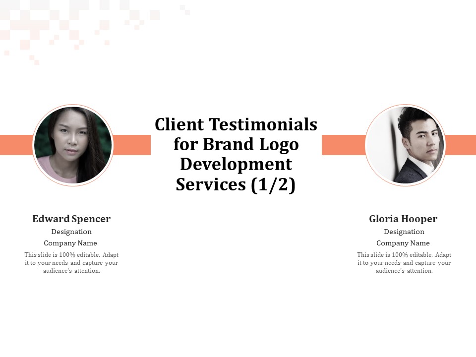 Logo Design Client Testimonials For Brand Logo Development Services Designation Portrait PDF
