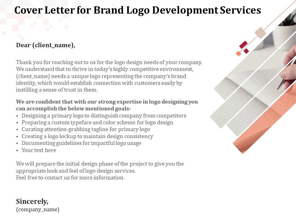 Logo Design Cover Letter For Brand Logo Development Services Ppt Visuals PDF