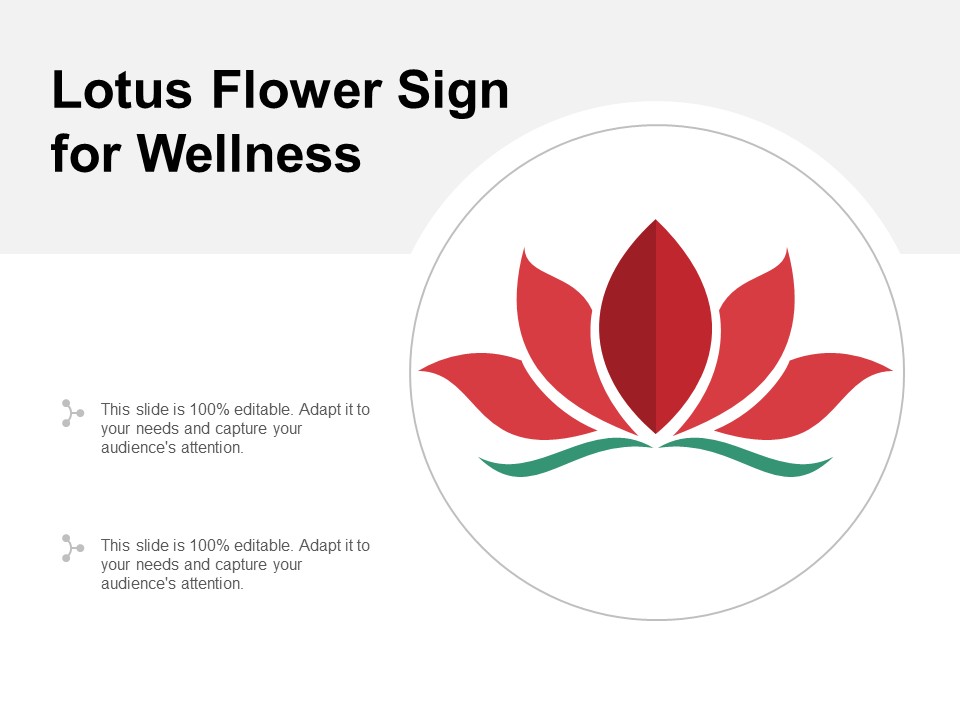 Lotus Flower Sign For Wellness Ppt Powerpoint Presentation Ideas Themes