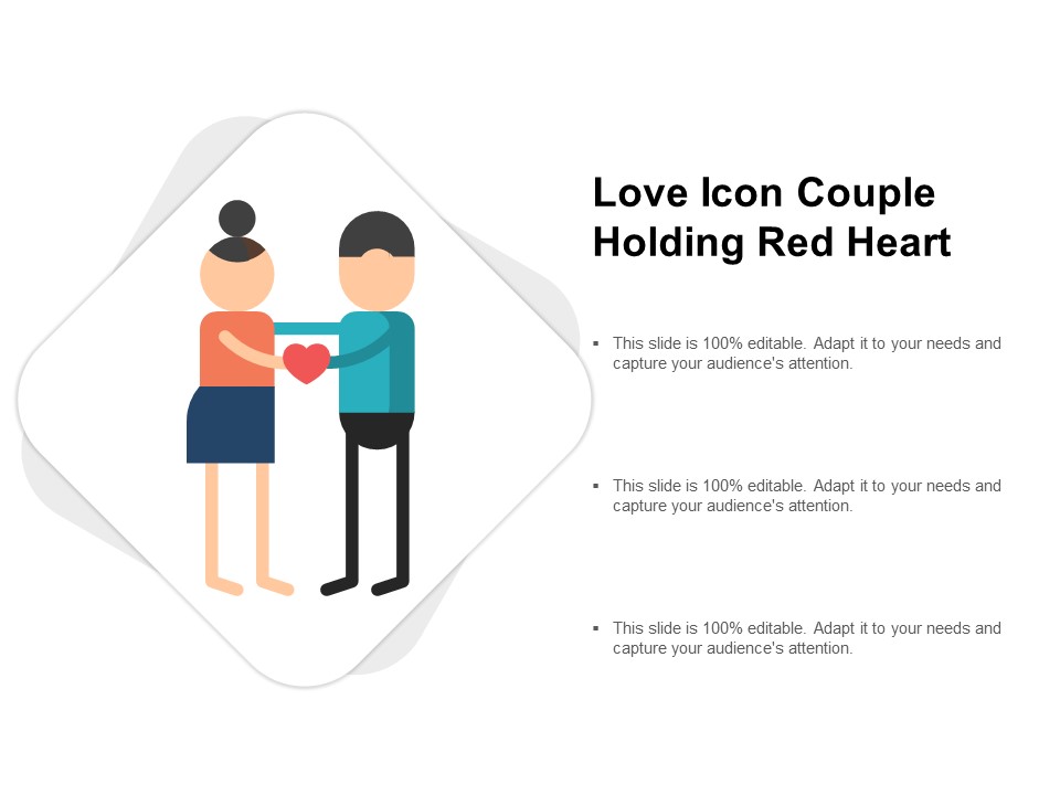 Love Icon Couple Holding Red Heart Ppt PowerPoint Presentation Inspiration Good