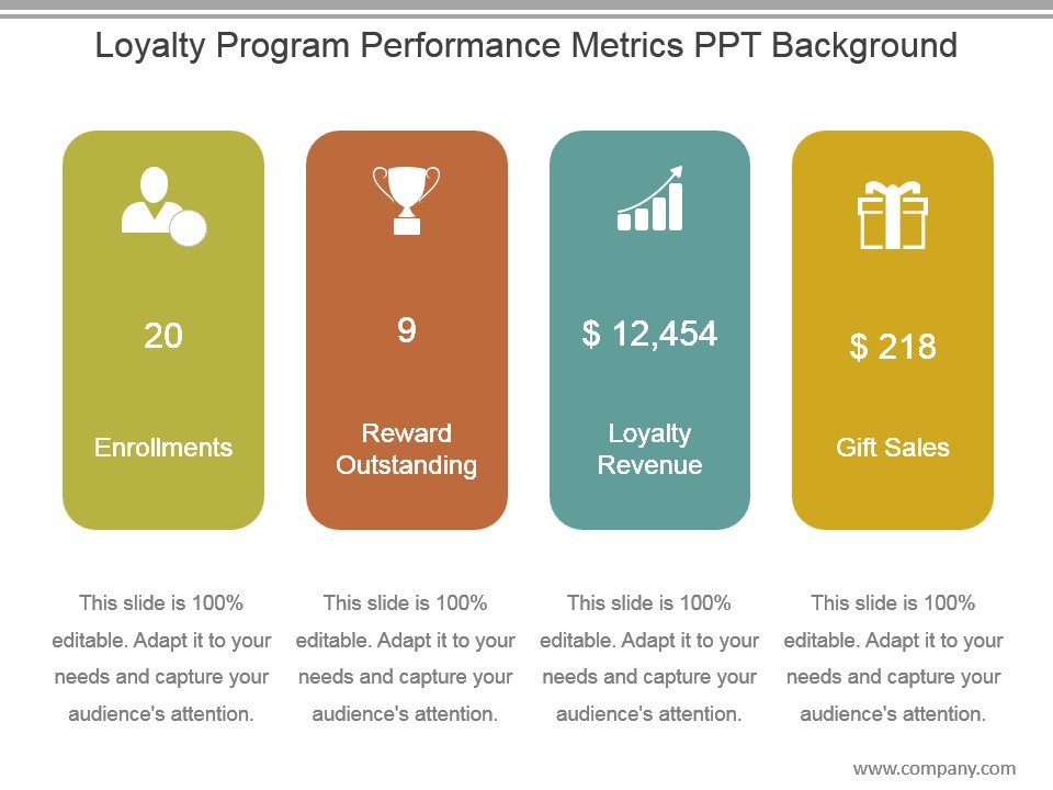 Loyalty Program Performance Metrics Ppt Background