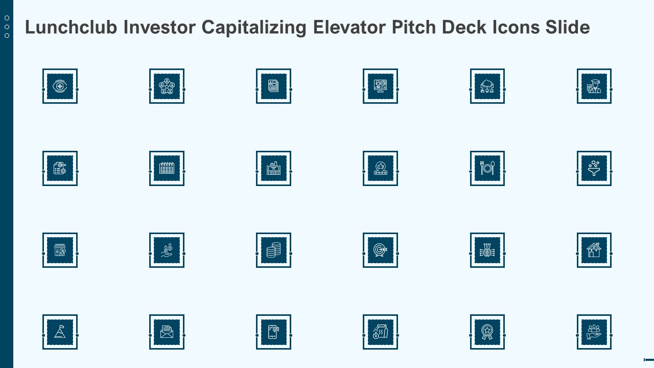 Lunchclub Investor Capitalizing Elevator Pitch Deck Icons Slide Guidelines Pdf