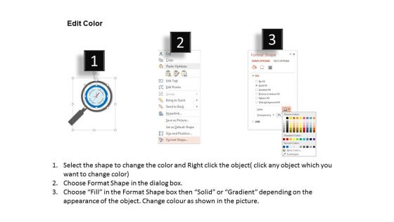 Magnifier With Clock For Time Management Powerpoint Template